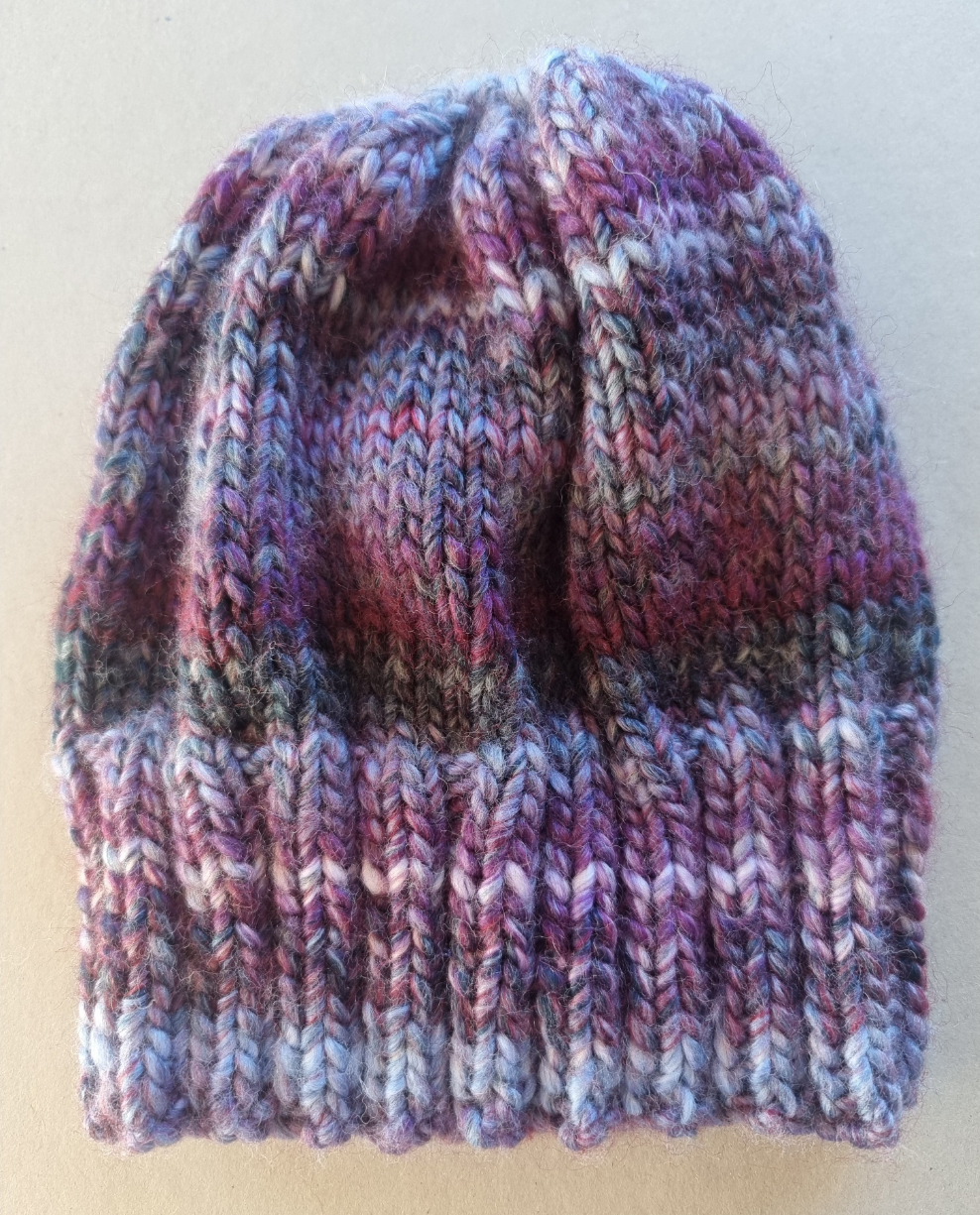 Knitted Beanie - Purple Multi