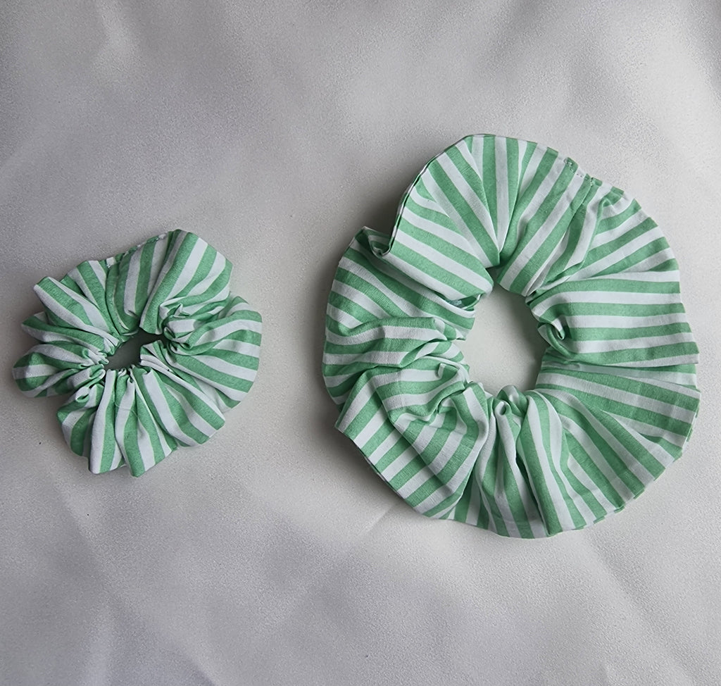 Mum and Me Scrunchie Set - Green Stripe