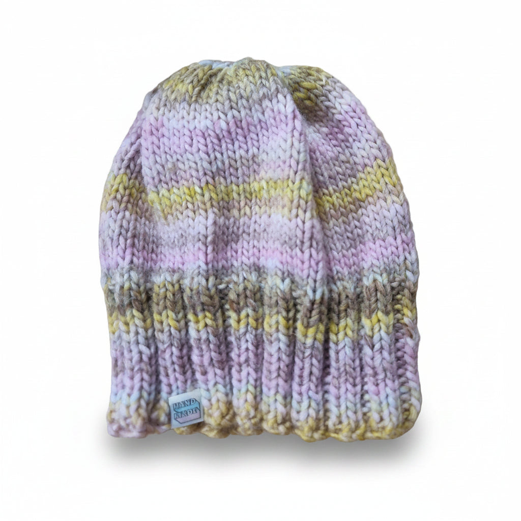 Mottled Yellow and Pink Beanie (Heavily discounted)