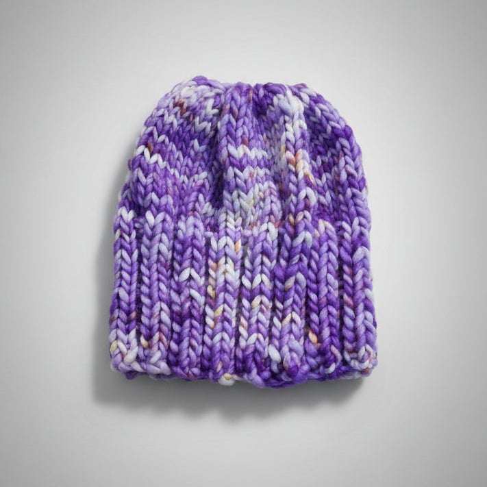 "Native Viola" Merino Beanie