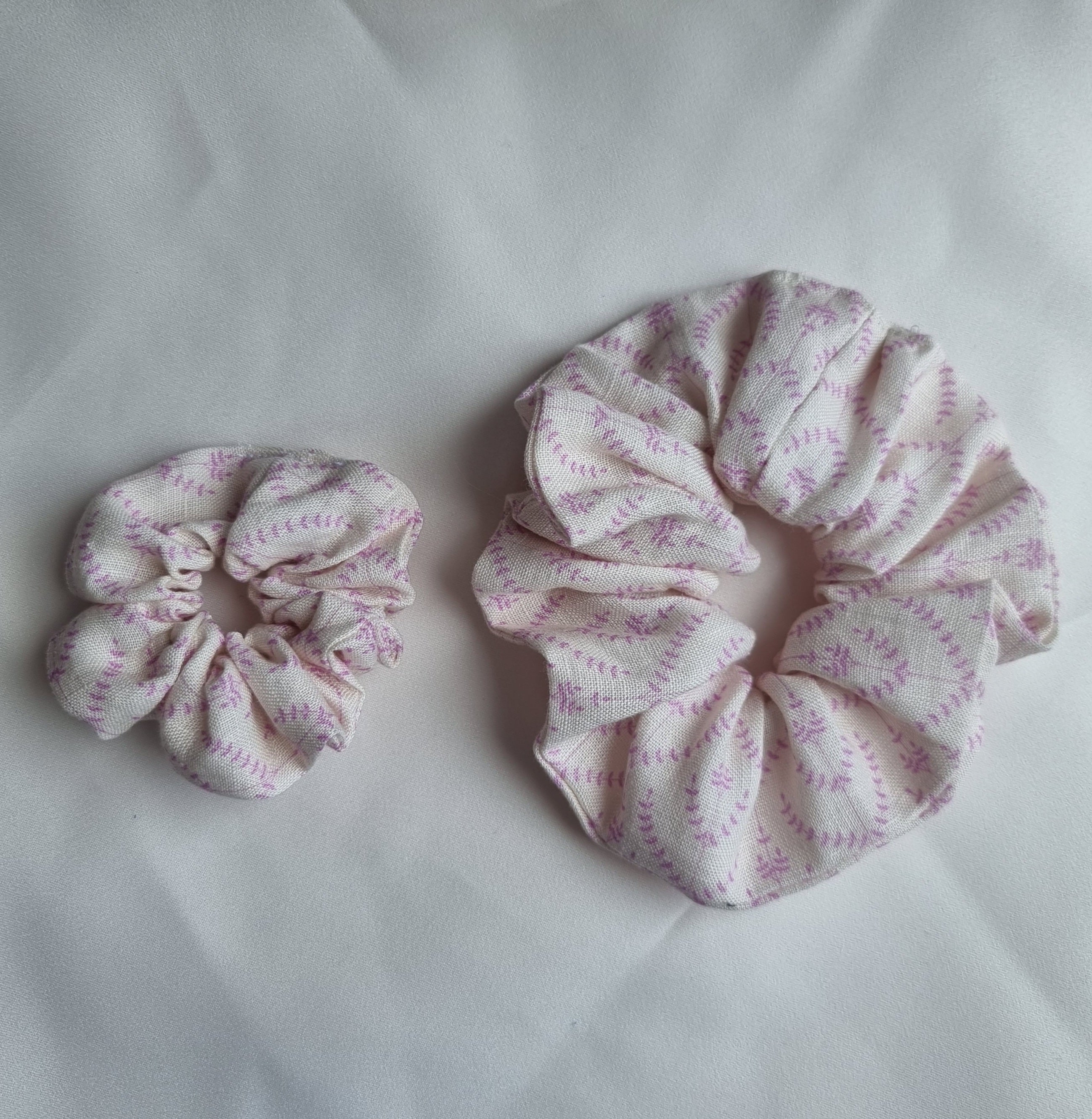 Mum and Me Scrunchie Set - Purple Floral