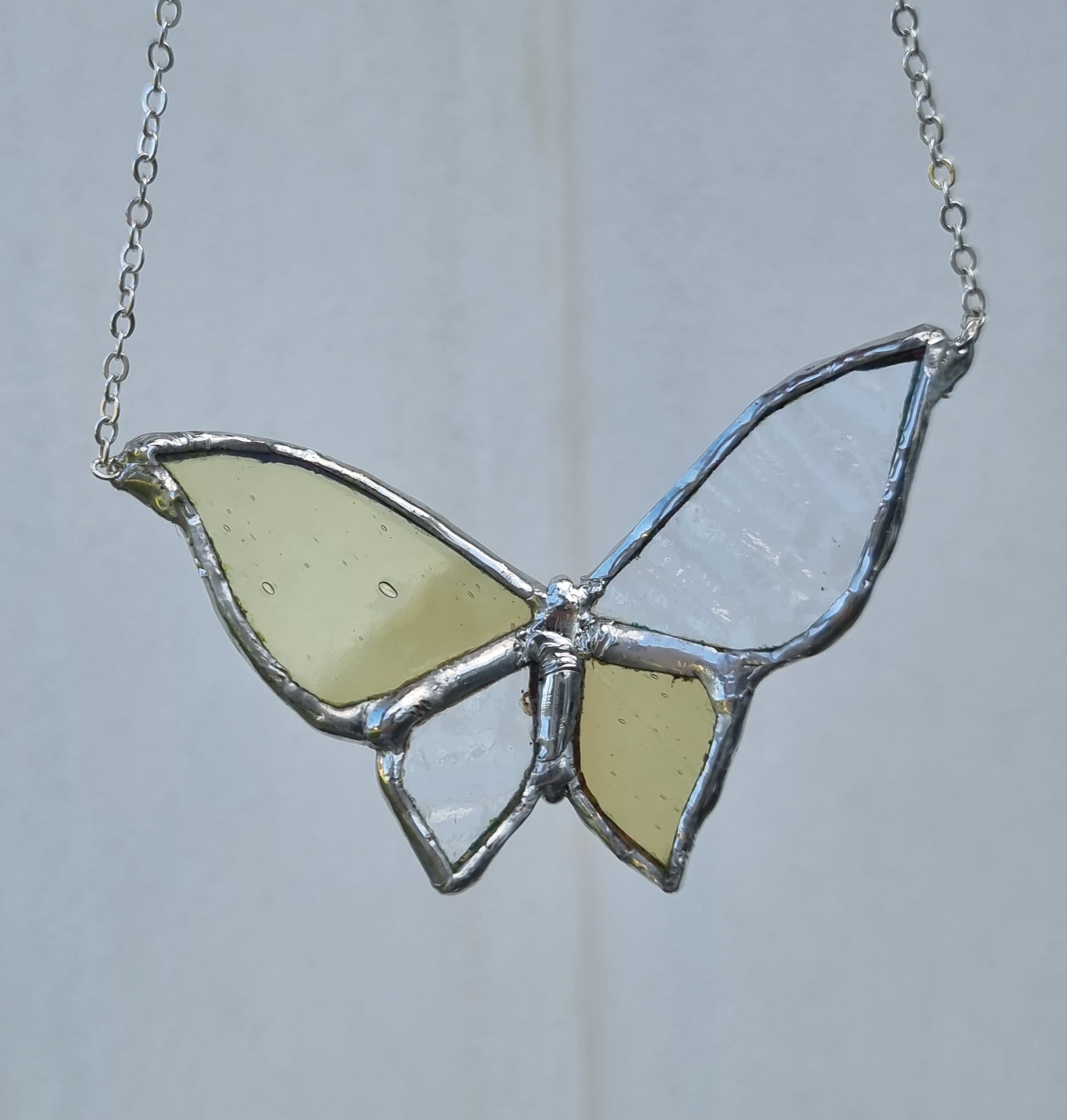 Stained Glass Butterfly Yellow and Clear